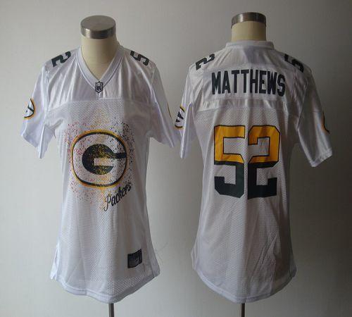 Packers #52 Clay Matthews White 2011 Women's Fem Fan Stitched NFL Jersey - Click Image to Close